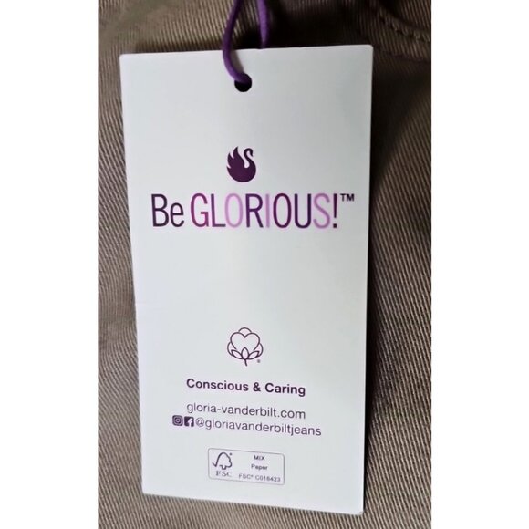 Gloria Vanderbilt Jeans Size 14 Womens Tan Khaki Pants Mid Rise Tapered NWT - Picture 3 of 7